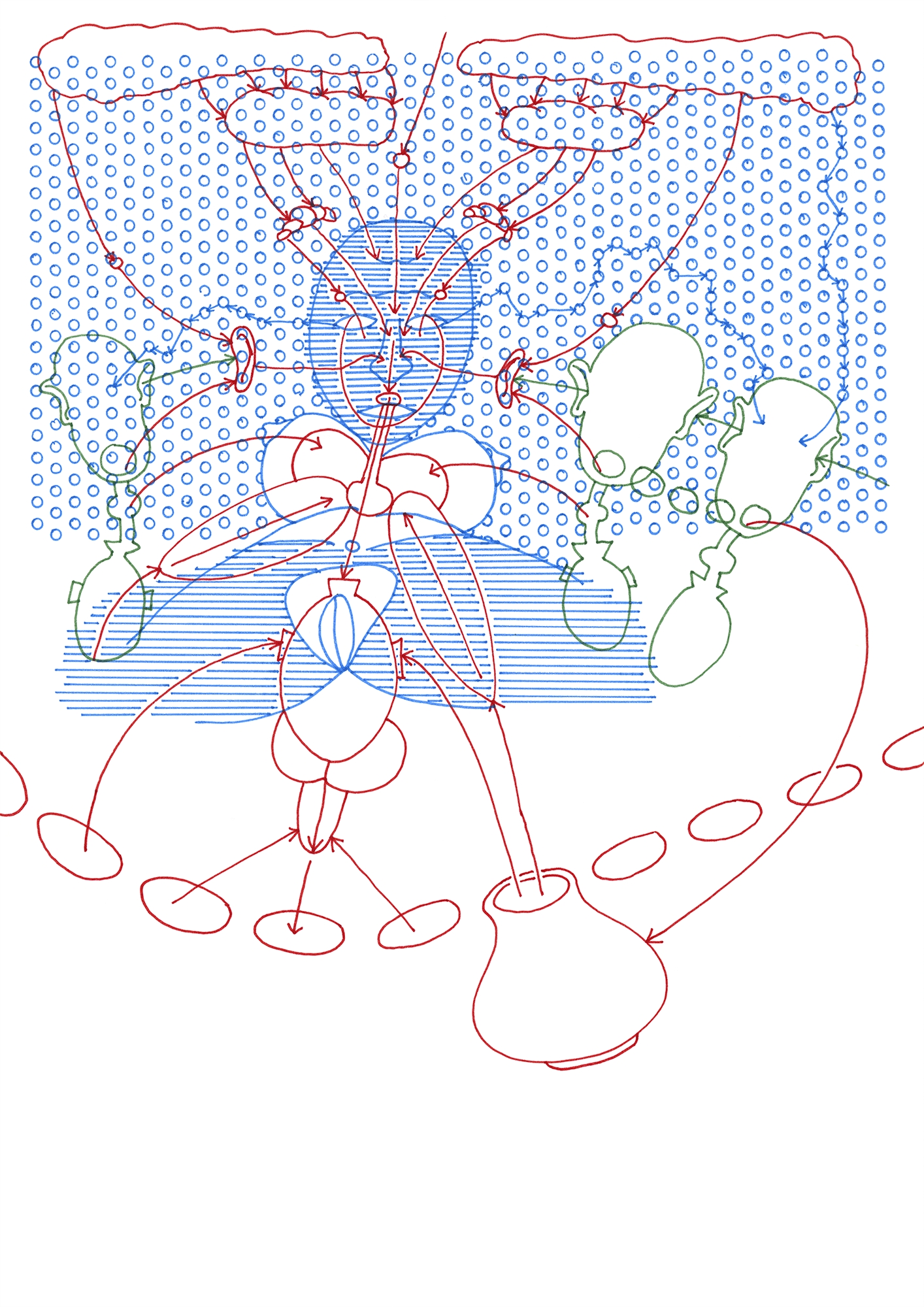 Hannes Kater: Zeichnung aus dem Jahr 1996, Filzstift auf A4 Papier