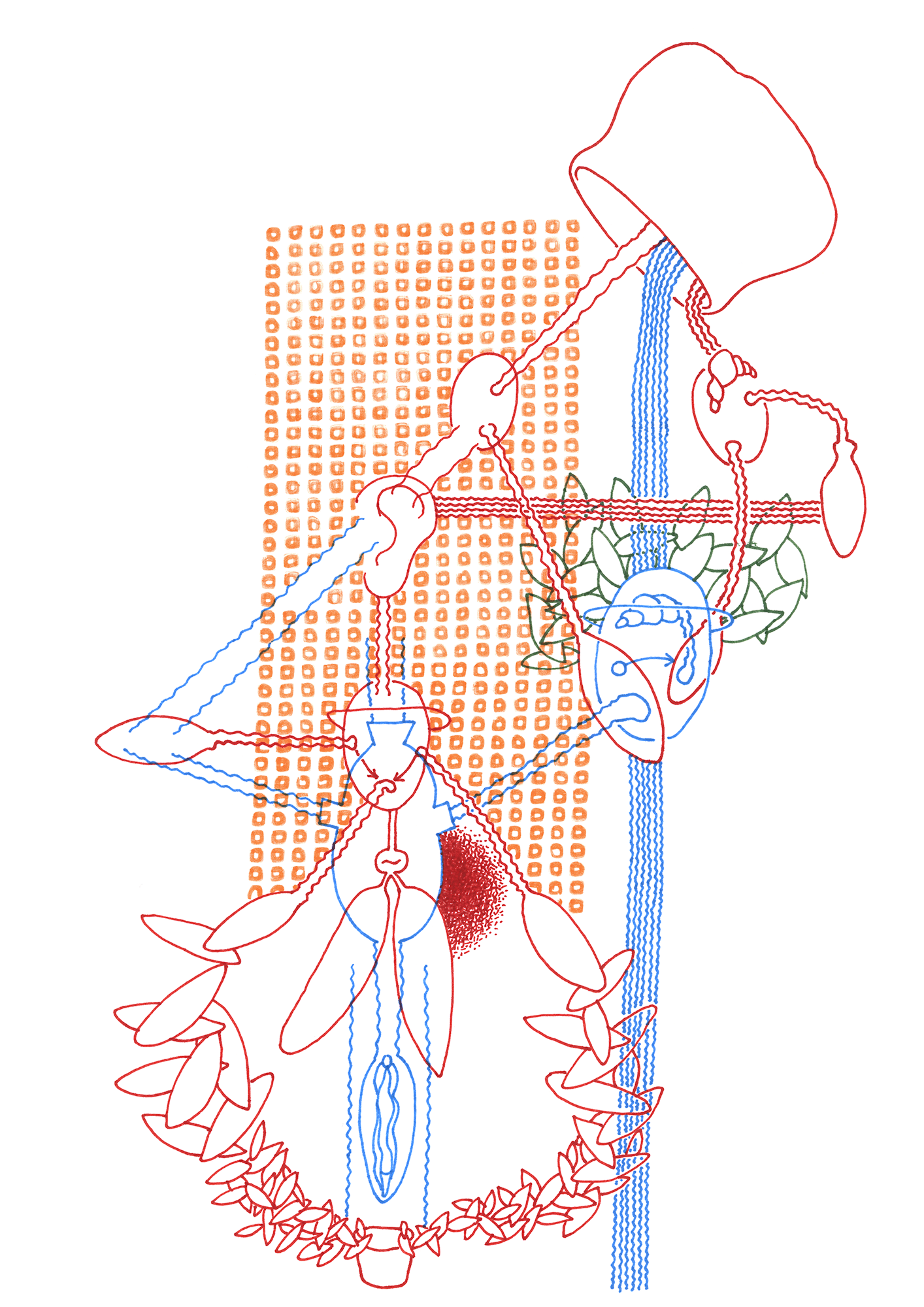 Hannes Kater: Zeichnung aus dem Jahr 1996, Filzstift auf A4 Papier