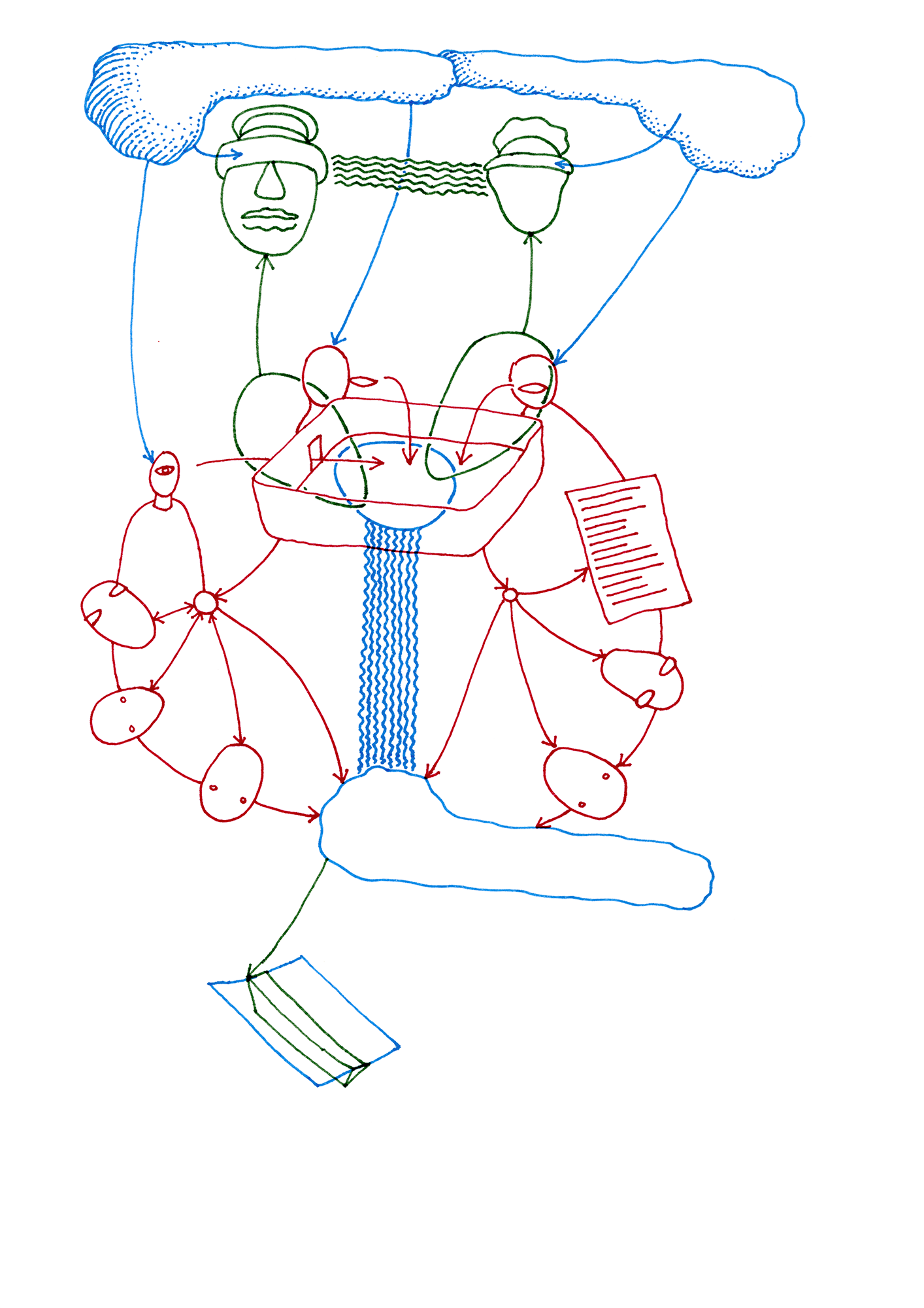Hannes Kater: Zeichnung aus dem Jahr 1996, Filzstift auf A4 Papier