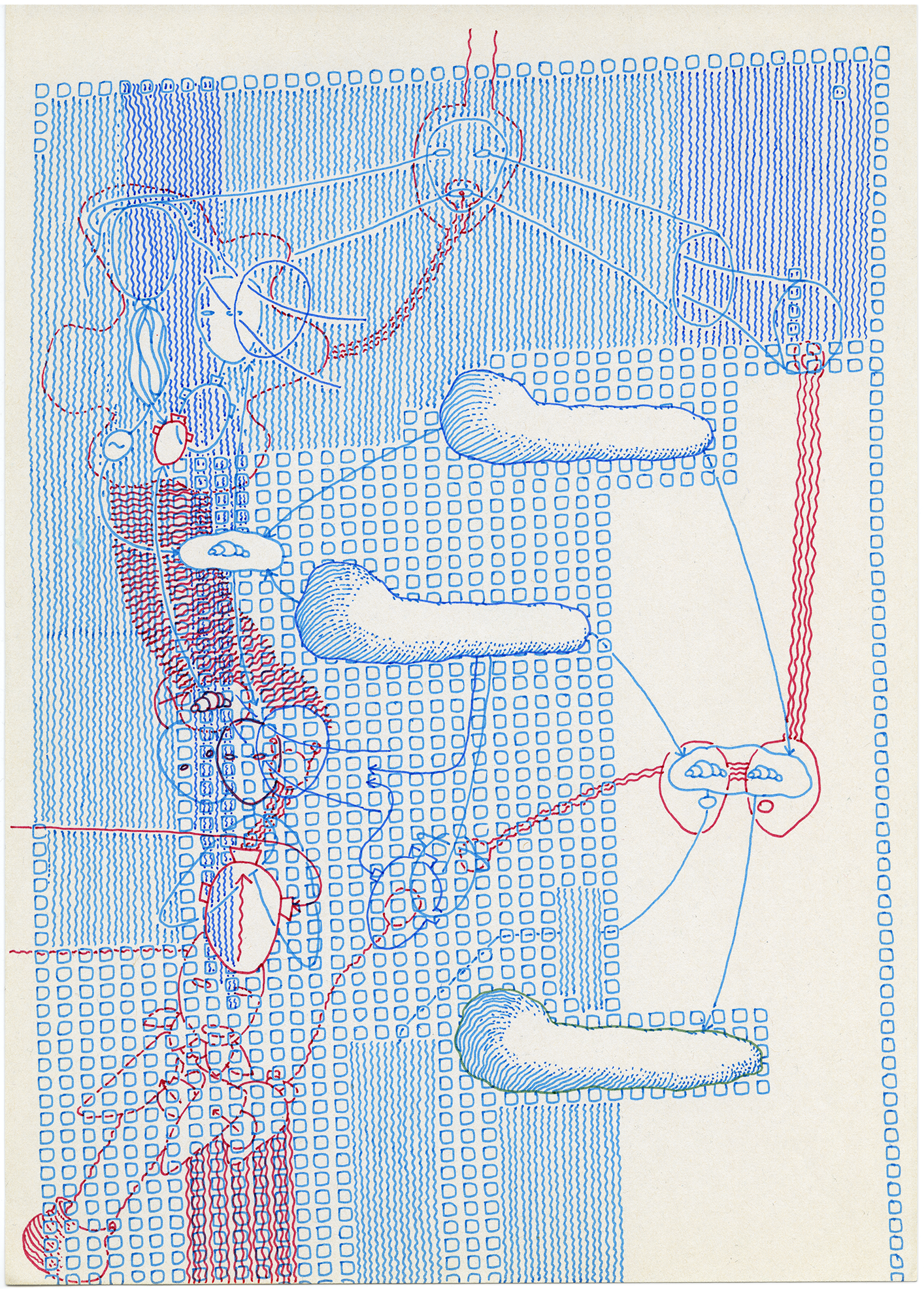 Hannes Kater: Zeichnung aus dem Jahr 1997, Filzstift auf A4 Papier