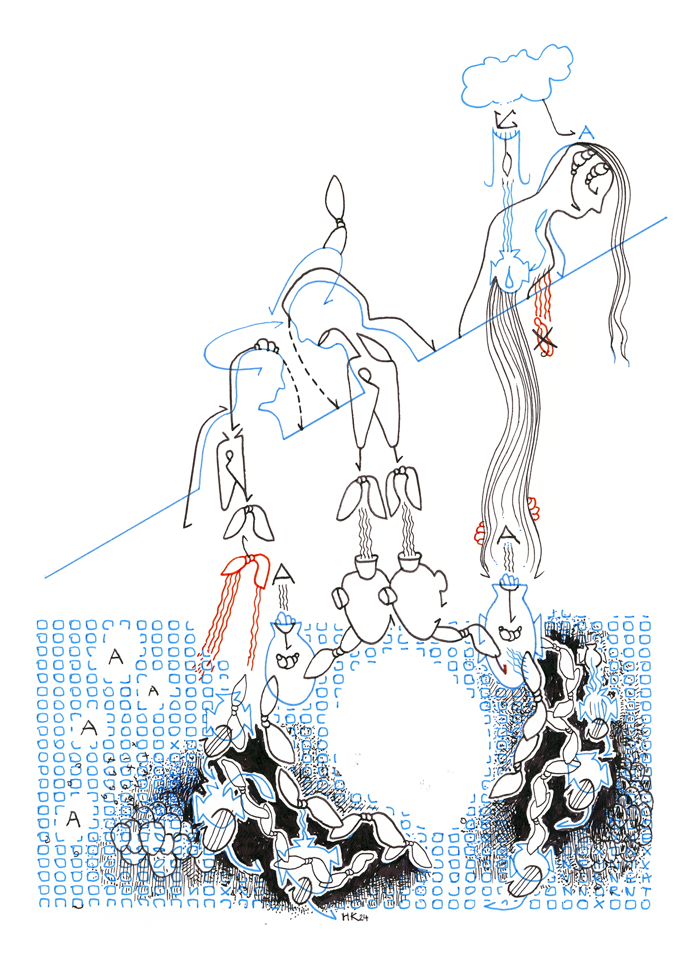 Hannes Kater Tageszeichnung (Zeichnung/drawing) vom 21.02.2024 (1414 x 2000 Pixel)