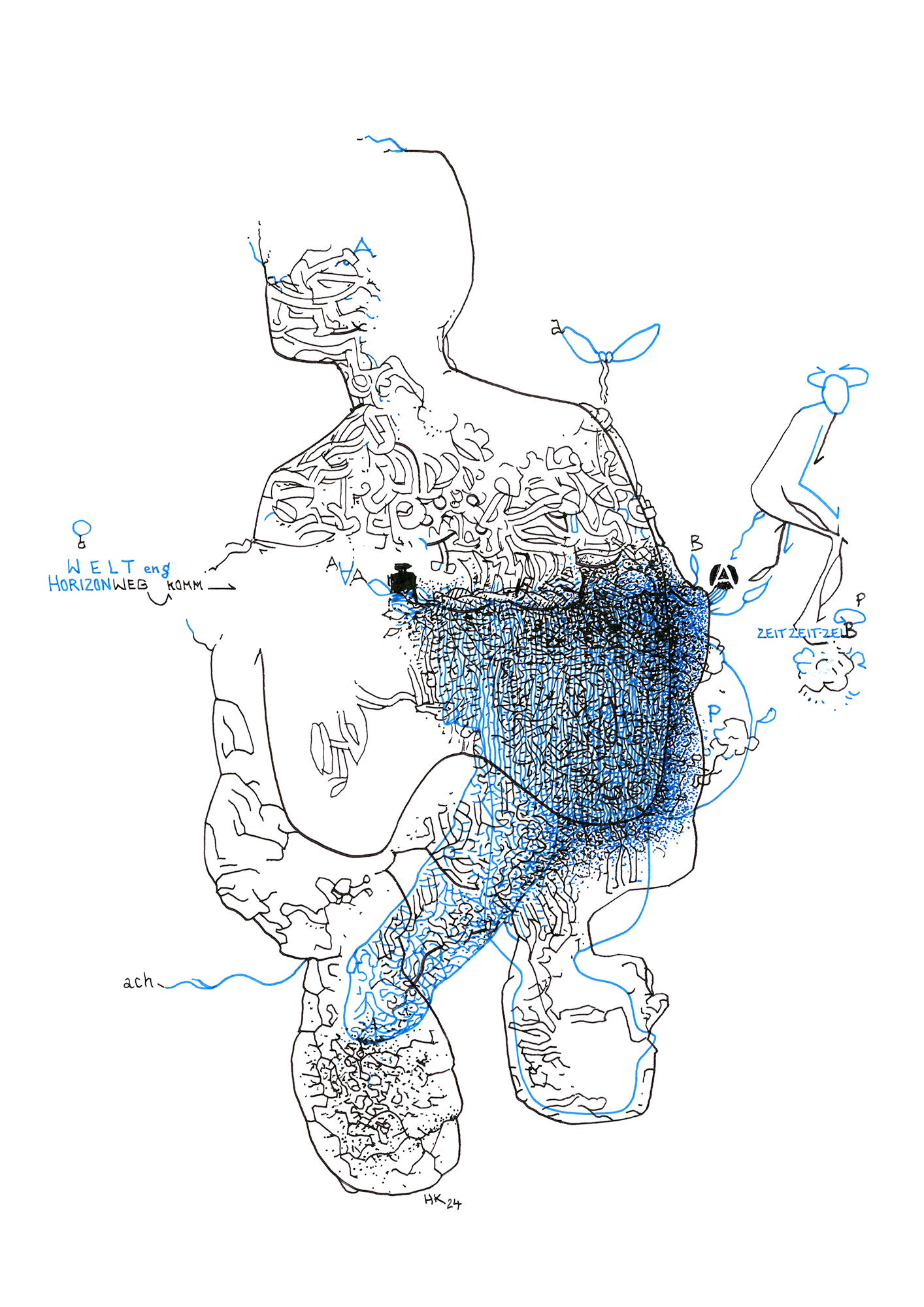 Hannes Kater Tageszeichnung (Zeichnung/drawing) vom 28.02.2024 (1414 x 2000 Pixel)