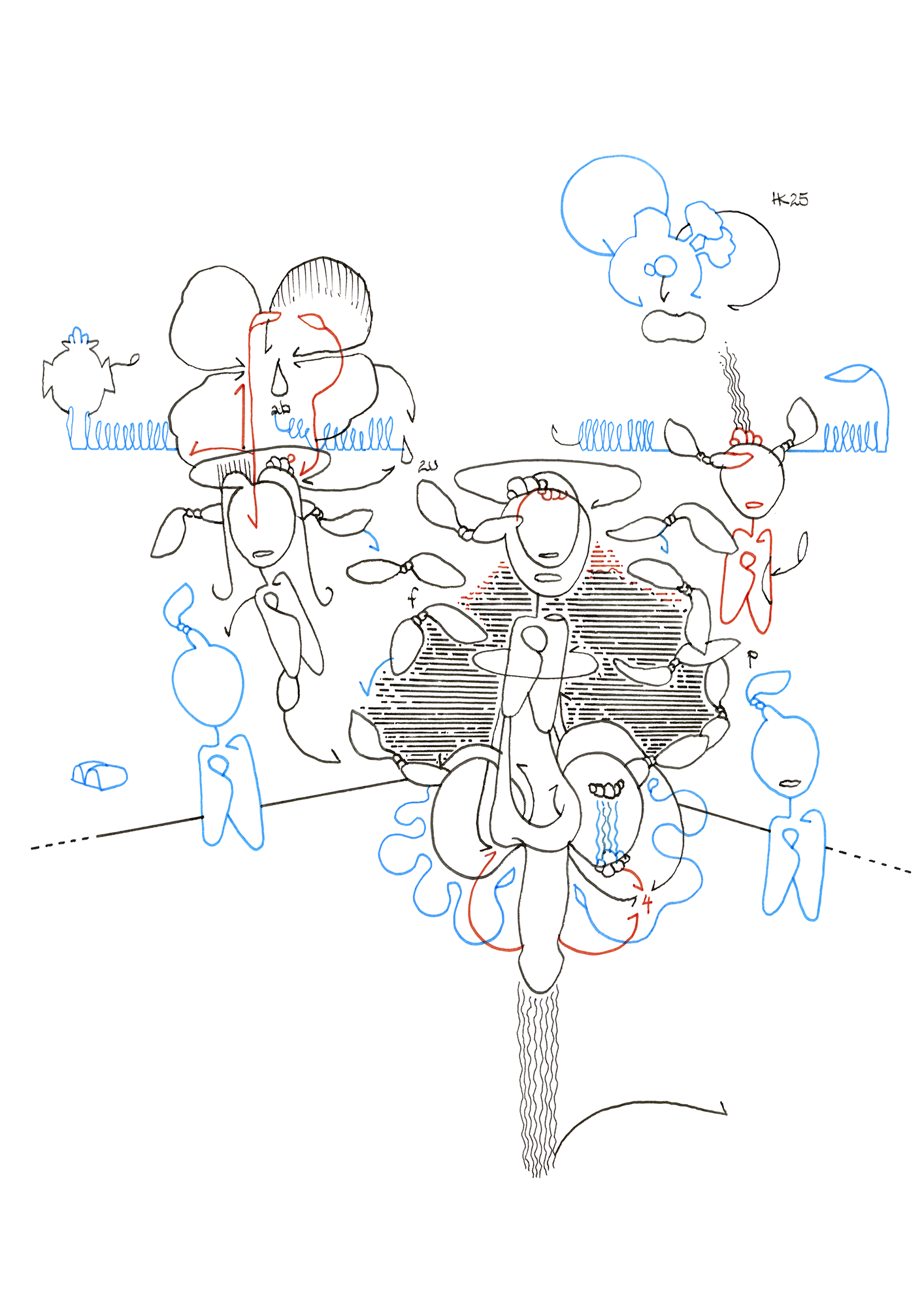 Hannes Kater Tageszeichnung (Zeichnung/drawing) vom 04.02.2025 (1414 x 2000 Pixel)