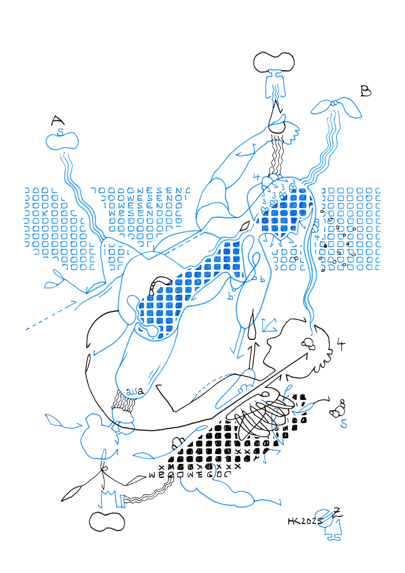 Hannes Kater  Tageszeichnung (Zeichnung/drawing) vom 02.07.2025 (1414 x 2000 Pixel)