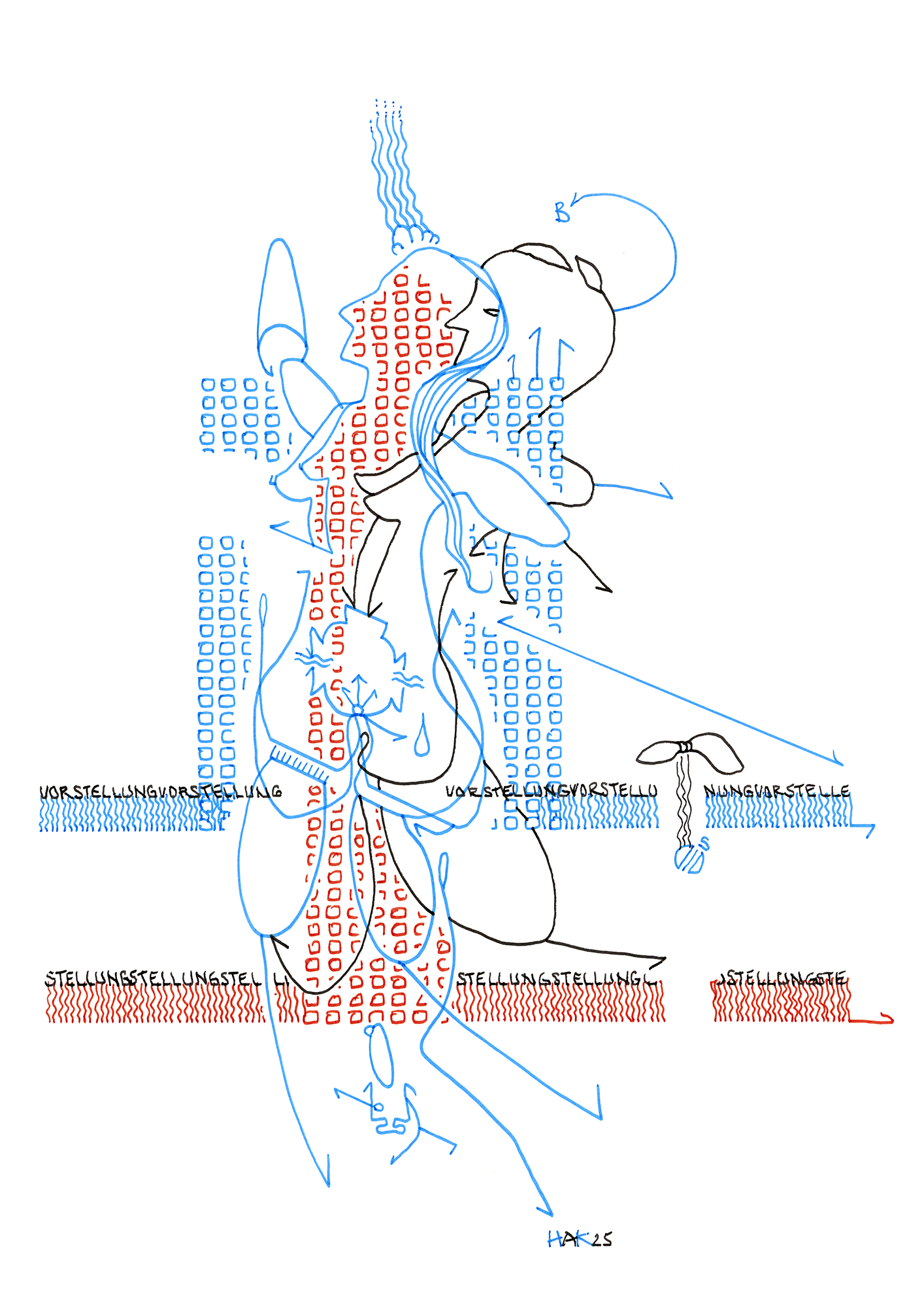 Hannes Kater  Tageszeichnung (Zeichnung/drawing) vom 01.07.2025 (1414 x 2000 Pixel)