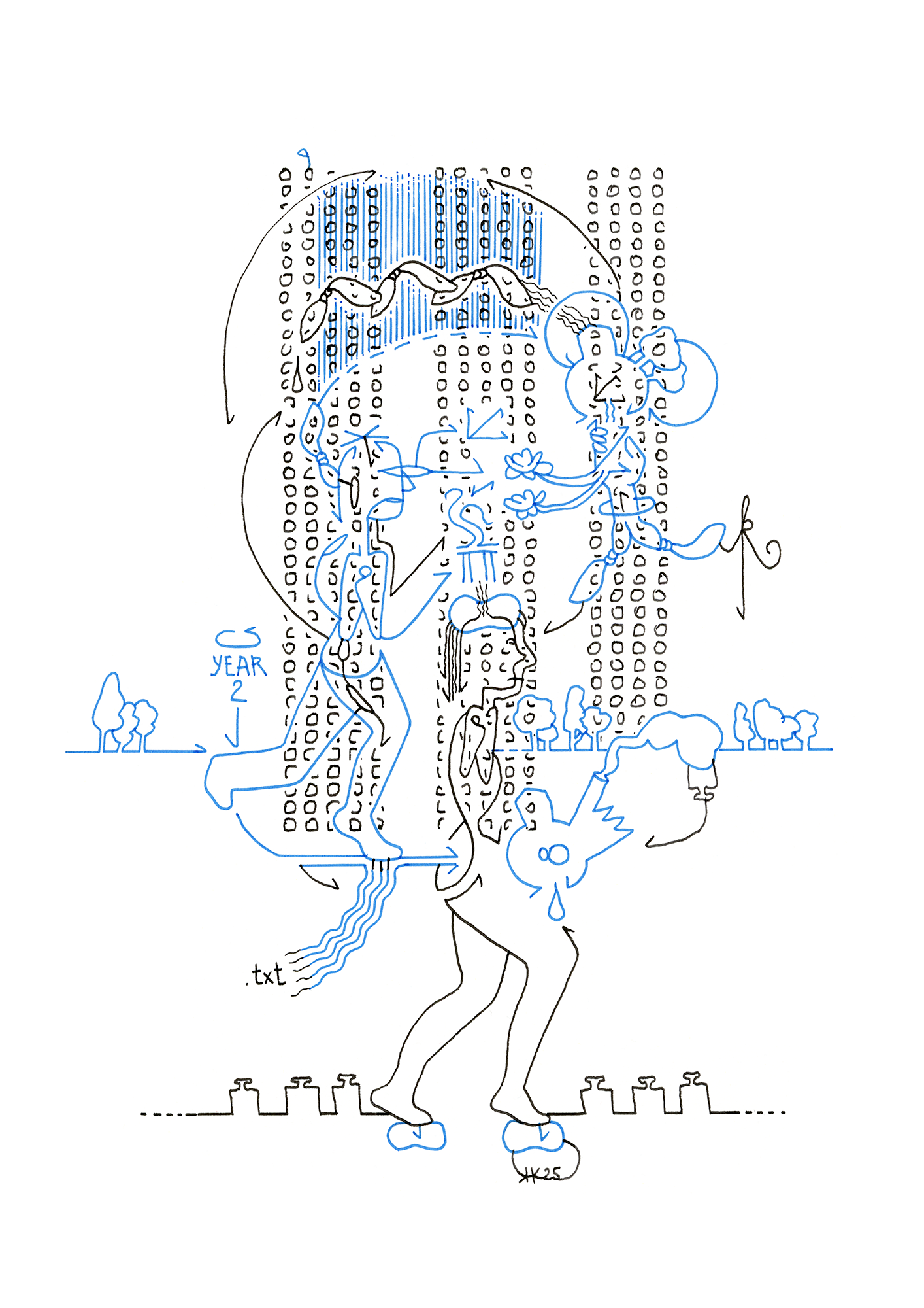 Hannes Kater  Tageszeichnung (Zeichnung/drawing) vom 24.09.2025 (1414 x 2000 Pixel)