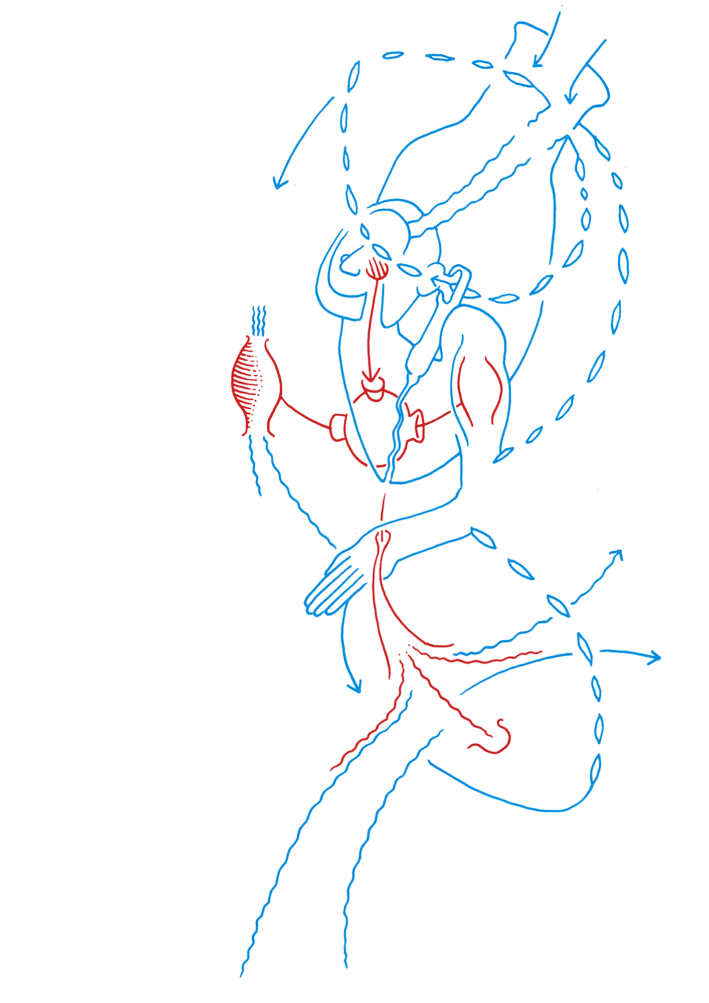 Hannes Kater: Tageszeichnung aus dem Jahr 2000, Filzstift auf A4 Papier