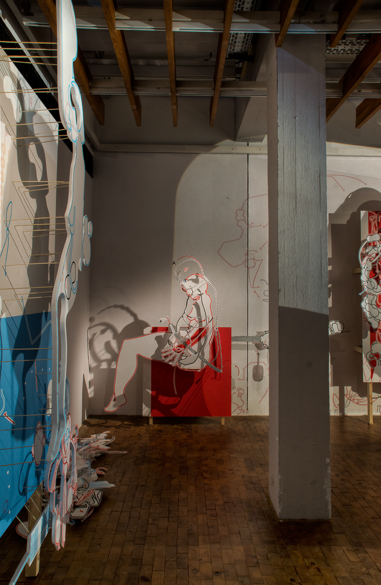 Hannes Kater: Station 3 "K&ouml;rpergrenzen" von "&uuml;berbrechen", Akademie der K&uuml;nste, Hanesatenweg 2012