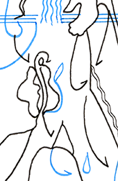 Hannes Kater  Detail einer Zeichnung aus dem Juni 2025