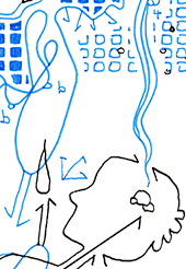 Hannes Kater  Detail einer Zeichnung aus dem Juli 2025