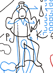 Hannes Kater  Detail einer Zeichnung aus dem August 2025