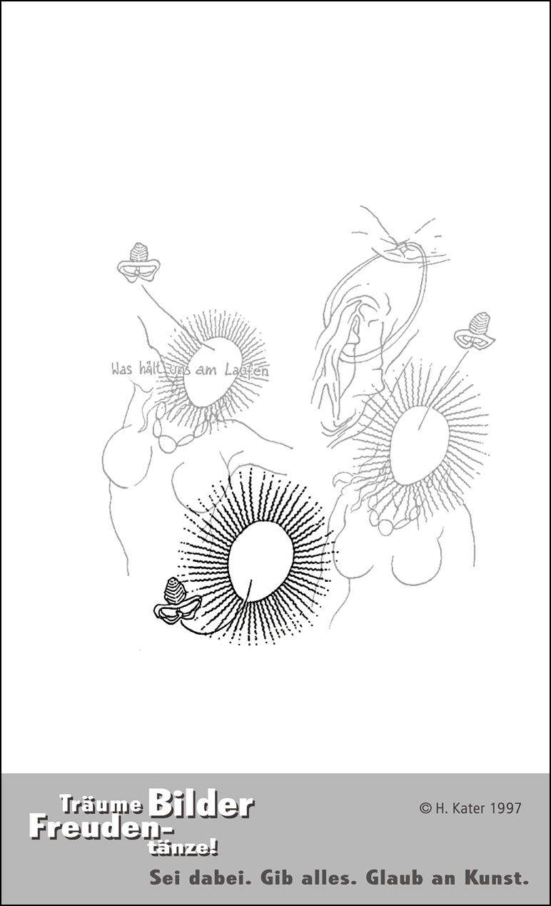 Hannes Kater: Auftragsk&auml;rtchen *01 Beckendenken, R&uuml;ckseite, Version von 1997