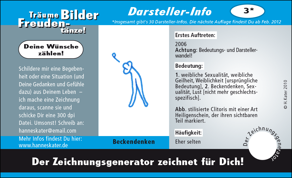 Hannes Kater: Auftragsk&auml;rtchen *03 Beckendenken, Vorderseite, Version von 2010