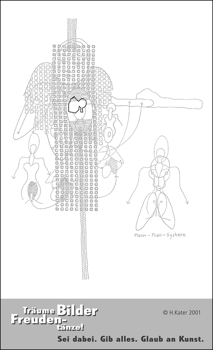Hannes Kater: Auftragskärtchen *04 Haus-Baum, Version von 2001