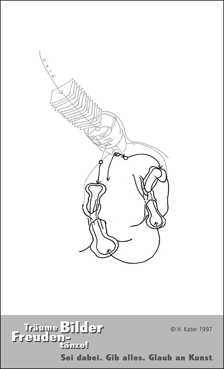 Hannes Kater: Auftragsk&auml;rtchen *07 Kreislaufschw&auml;nze, R&uuml;ckseite, Version von 1997