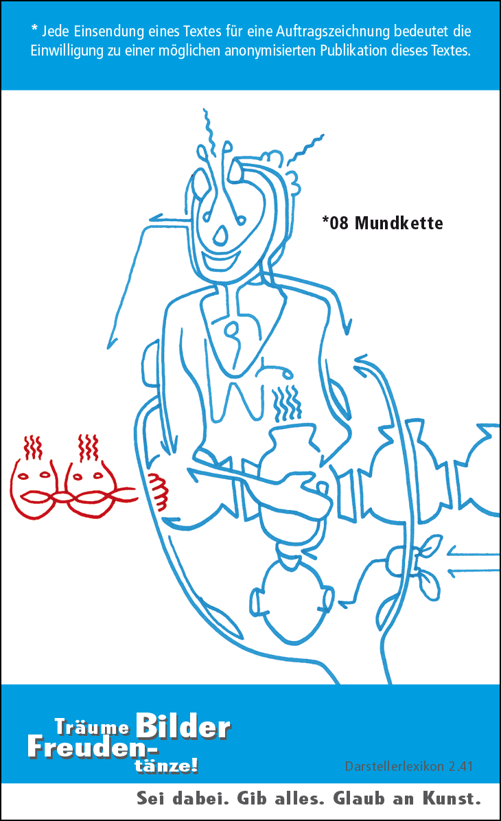 Hannes Kater: Auftragsk&auml;rtchen *08 Mundkette, R&uuml;ckseite, Version von 2010