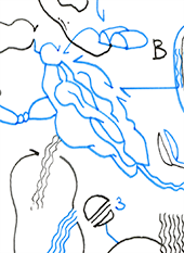 Hannes Kater  Detail einer Zeichnung aus dem Dezember 2023