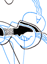 Hannes Kater  Detail einer Zeichnung aus dem Januar 2024