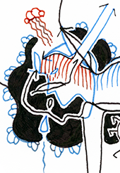 Hannes Kater  Detail einer Zeichnung aus dem Januar 2024