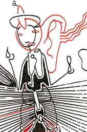 Hannes Kater  Detail einer Zeichnung aus dem Februar 2024