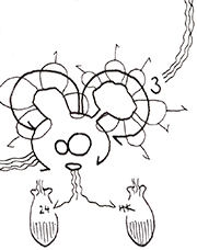 Hannes Kater  Detail einer Zeichnung aus dem Februar 2024