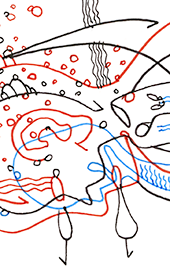 Hannes Kater  Detail einer Zeichnung aus dem Februar 2024