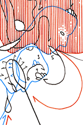 Hannes Kater  Detail einer Zeichnung aus dem Februar 2024