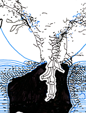 Hannes Kater  Detail einer Zeichnung aus dem April 2024