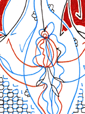 Hannes Kater  Detail einer Zeichnung aus dem April 2024