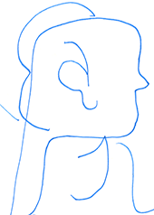 Hannes Kater  Detail einer Zeichnung aus dem April 2024