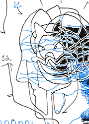 Hannes Kater  Detail einer Zeichnung aus dem April 2024