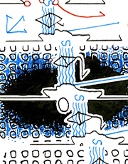 Hannes Kater  Detail einer Zeichnung aus dem April 2024