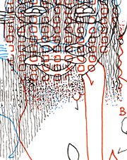 Hannes Kater  Detail einer Zeichnung aus dem April 2024