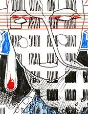 Hannes Kater  Detail einer Zeichnung aus dem April 2024