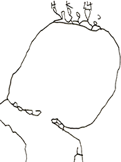 Hannes Kater  Detail einer Zeichnung aus dem Mai 2024