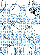 Hannes Kater  Detail einer Zeichnung aus dem April 2024