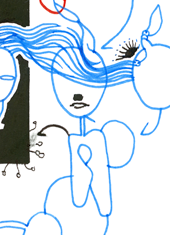 Hannes Kater  Detail einer Zeichnung aus dem Juni 2024