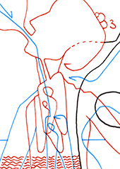 Hannes Kater  Detail einer Zeichnung aus dem Mai 2023