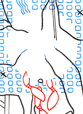 Hannes Kater  Detail einer Zeichnung aus dem Juni 2023