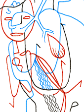 Hannes Kater  Detail einer Zeichnung aus dem Juli 2023