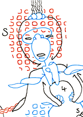 Hannes Kater  Detail einer Zeichnung aus dem August 2023