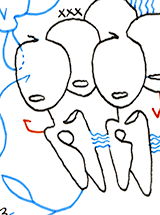 Hannes Kater  Detail einer Zeichnung aus dem August 2023