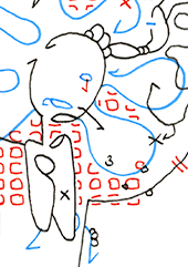 Hannes Kater  Detail einer Zeichnung aus dem August 2023