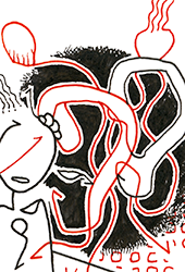 Hannes Kater  Detail einer Zeichnung aus dem August 2023