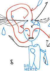 Hannes Kater  Detail einer Zeichnung aus dem August 2023