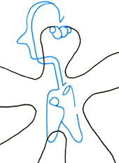 Hannes Kater  Detail einer Zeichnung aus dem August 2023