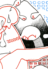 Hannes Kater  Detail einer Zeichnung aus dem Oktober 2023