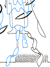 Hannes Kater  Detail einer Zeichnung aus dem Dezember 2023