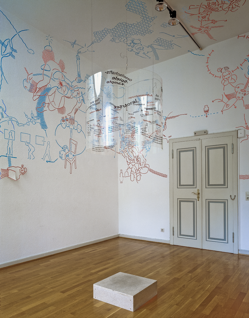 Hannes Kater - Into a orld in a day. F&uuml;r: patterns of life. Gruppenausstellung, Schlo&szlig; Hardenberg 2001