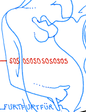 Hannes Kater  Detail einer Zeichnung aus dem Februar 2023